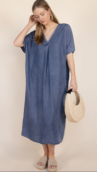 P Cill  V-Neck Midi Dress