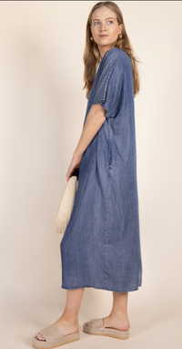 P Cill  V-Neck Midi Dress