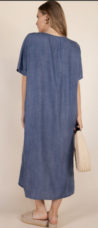P Cill  V-Neck Midi Dress