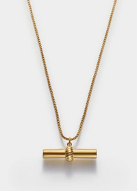 Themis Waterproof Gold T-Bar Necklace