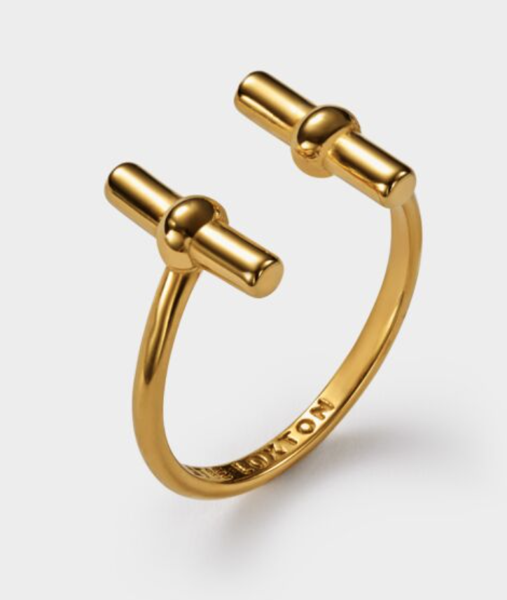 Themis Waterproof Gold T-Bar Ring