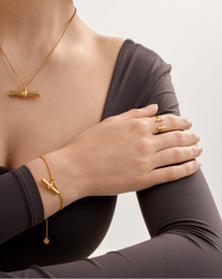 Themis Waterproof Gold T-Bar Ring
