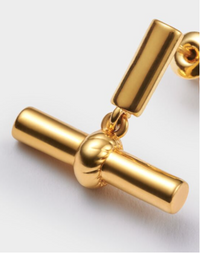 Themis Waterproof Gold T-Bar Earrings