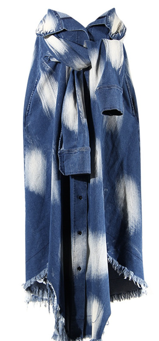 Asher Tie Dye Irregular Tie Waist Maxi Skirt