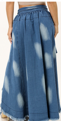 Asher Tie Dye Irregular Tie Waist Maxi Skirt
