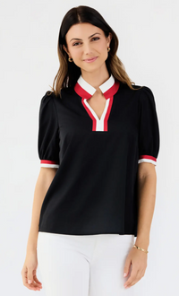 Tricia Top | Black + Red
