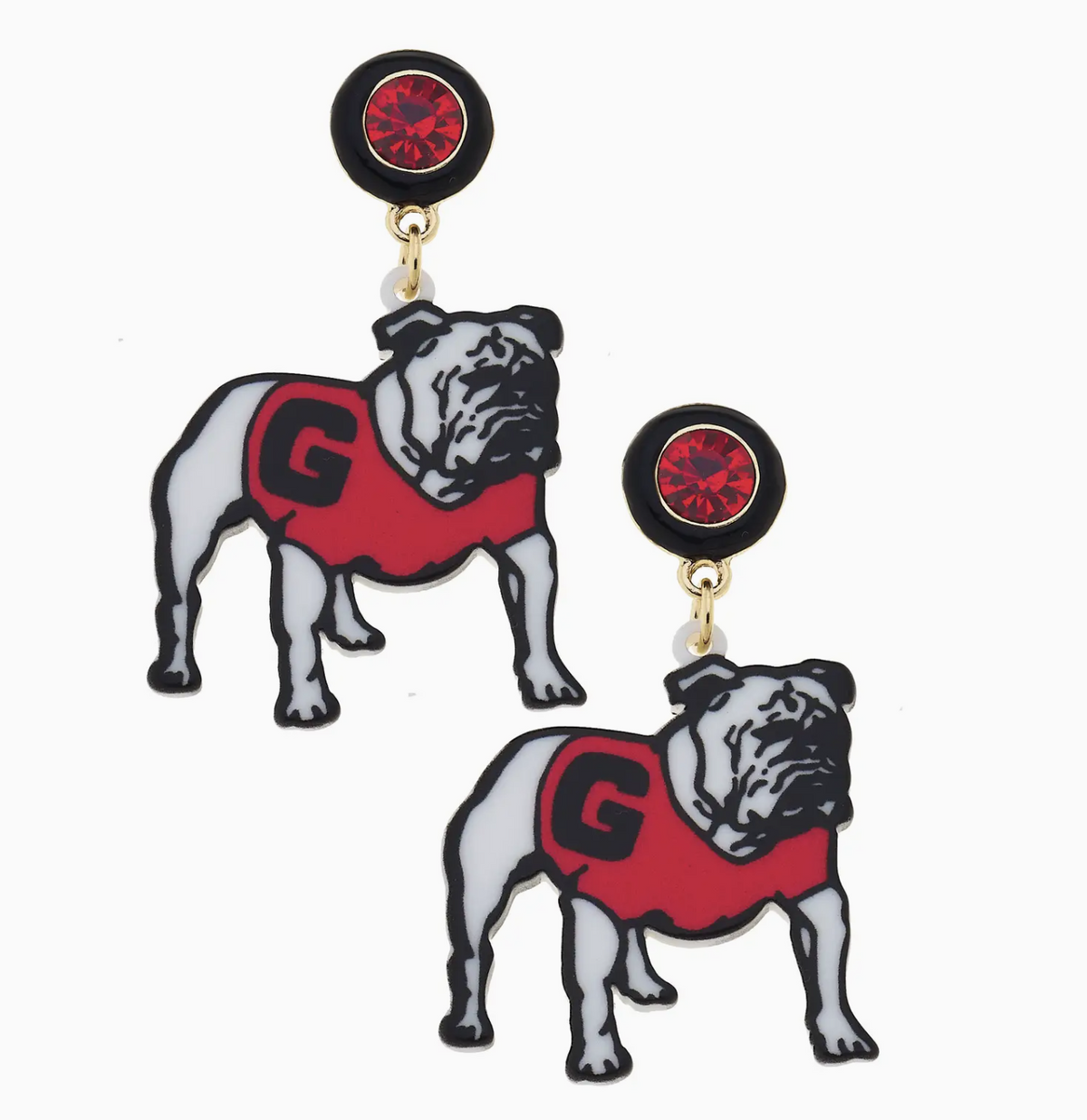 UGA Mascot Earrings in Red/Grey