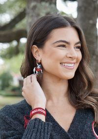 UGA Mascot Earrings in Red/Grey