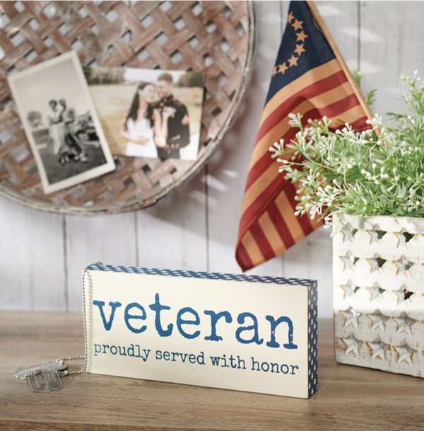 Veteran Served With Honor Block Sign