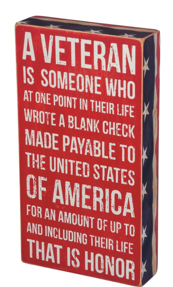 A Veteran Box Sign