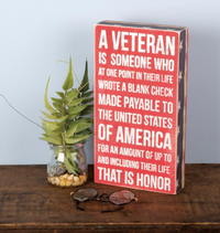 A Veteran Box Sign