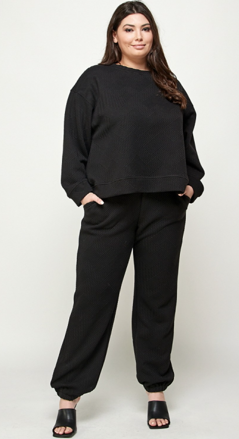 WFH Work From Home Curvy PLUS Textured Athleisure