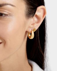 'With Love' Waterproof Gold Dome Hoop Earrings
