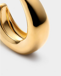 'With Love' Waterproof Gold Dome Hoop Earrings