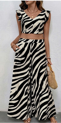 Aurora Zebra Wide Leg Pant Pattern Set