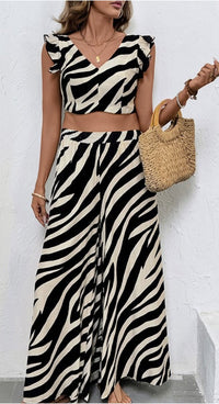 Aurora Zebra Wide Leg Pant Pattern Set