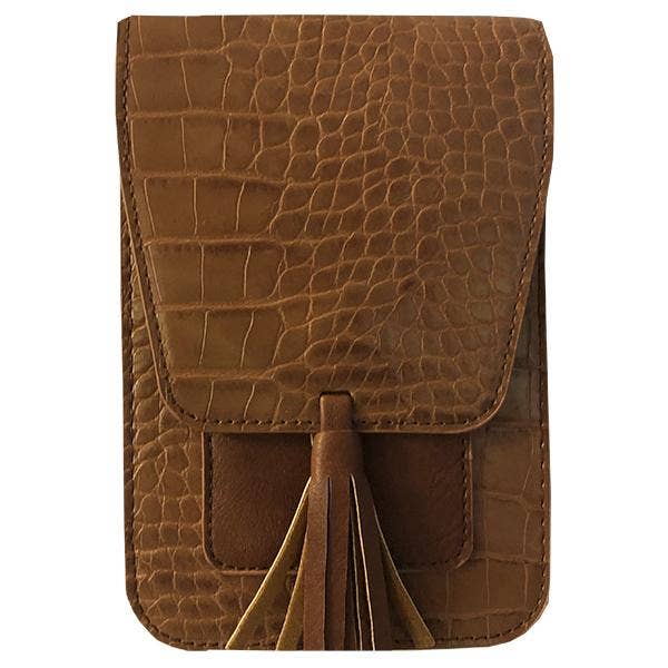 Harper Crossbody: Camel Croc