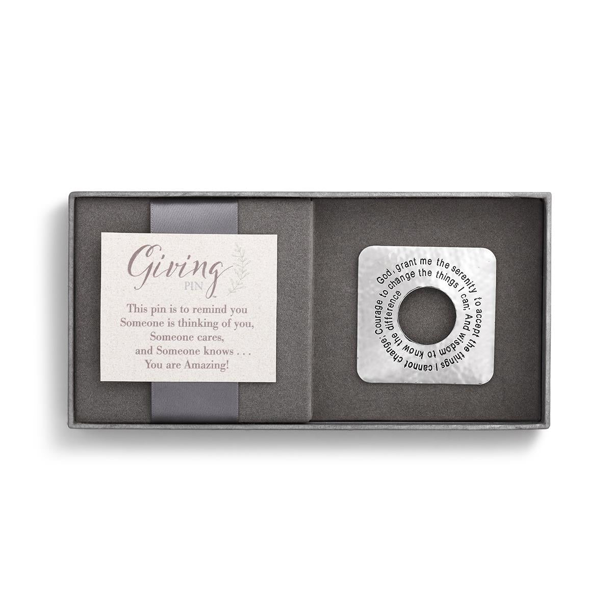 Giving Pin - Serenity Circle Metal Brooch
