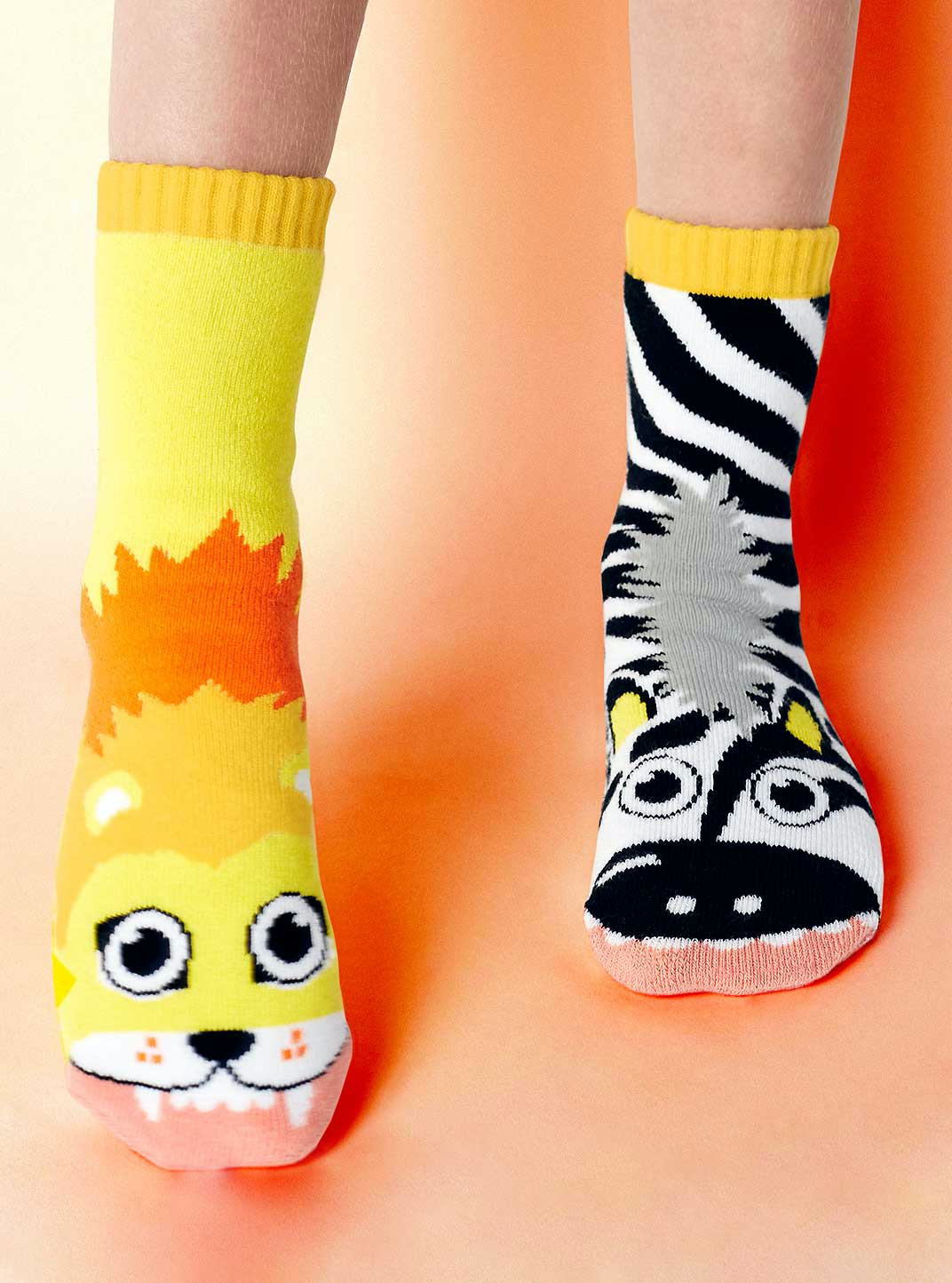 Lion & Zebra | Kids Socks | Collectible Mismatched Socks