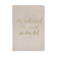 She Believed She Could Fabric Journal - Home Decor & Gifts