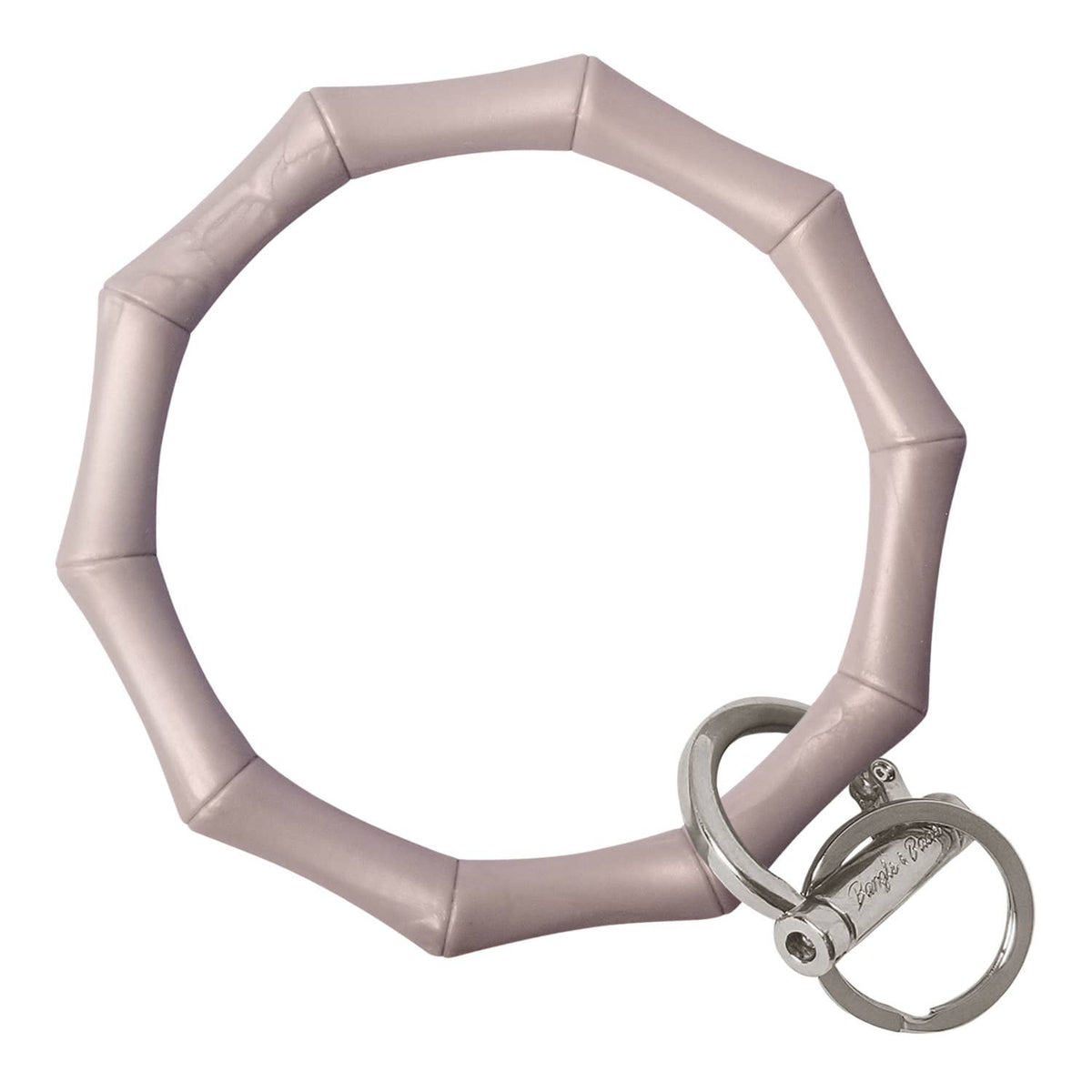 Bamboo Collection Bangle and Babe Bracelet Key Ring - Matte Silver