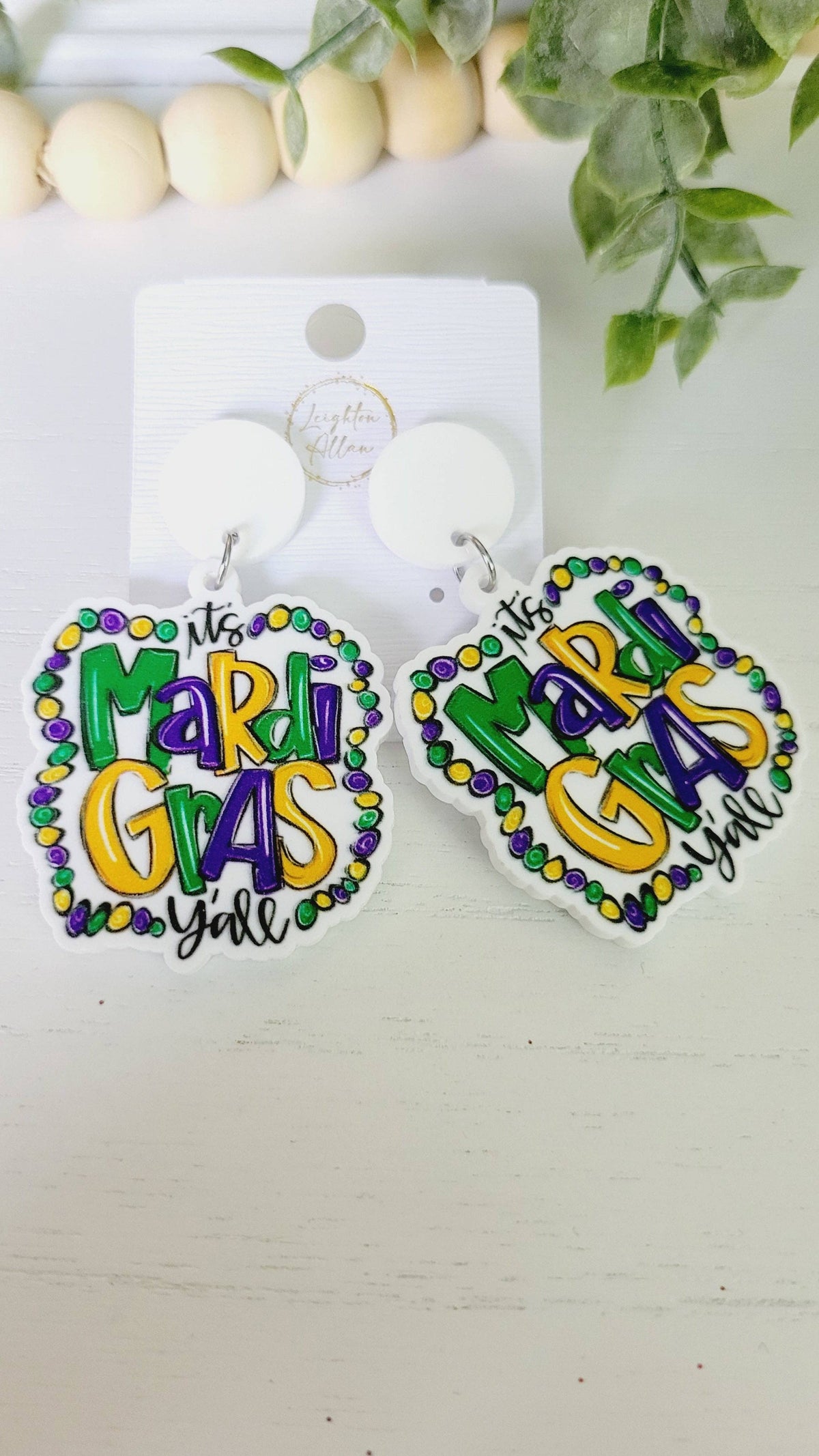 It's Mardi Gras y'all Dangle Earrings