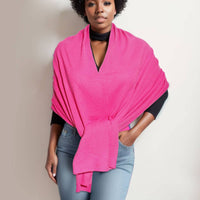 Scarf Poncho Acrylic Pink Convrtble Wrap for Women: 24.8 x 75.6 inches / Pink / Solid Color