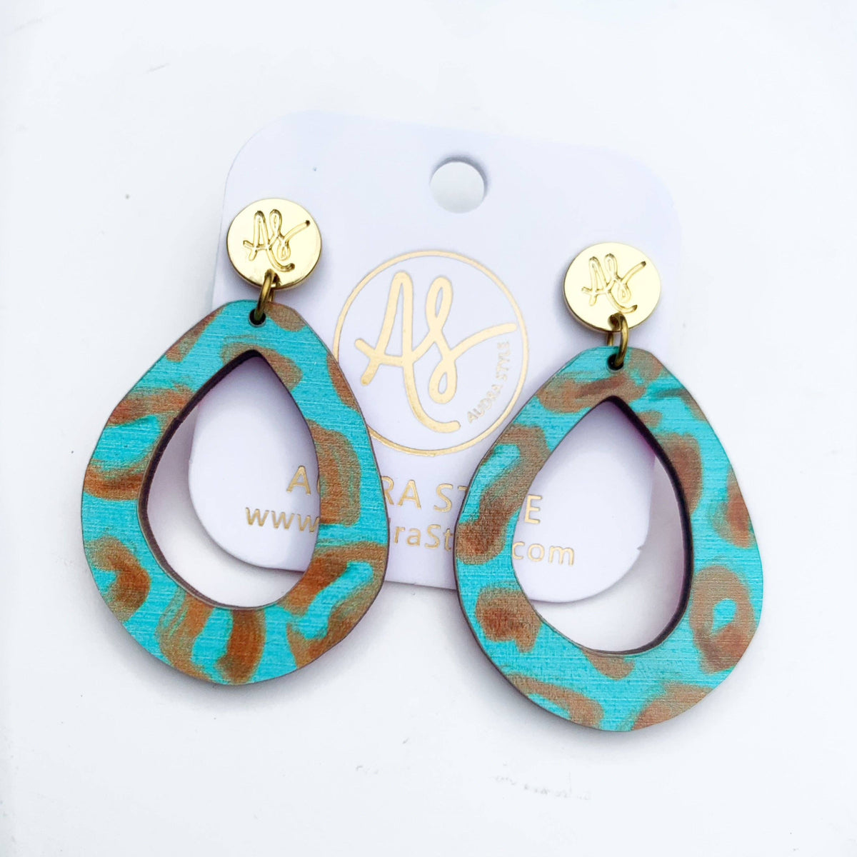 Colorful Geometric Statement Earrings - Animal Print