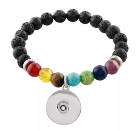 Bracelet - Essential Oils - Lava Beads with Snap - 18mm Snap