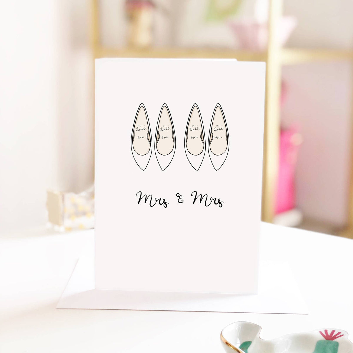 "Mrs. & Mrs." Wedding Greeting Card