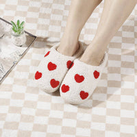 Valentine Gift Heart Fleece Warm Soft Slipper: White / 42-43