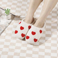 Valentine Gift Heart Fleece Warm Soft Slipper: White / 38-39