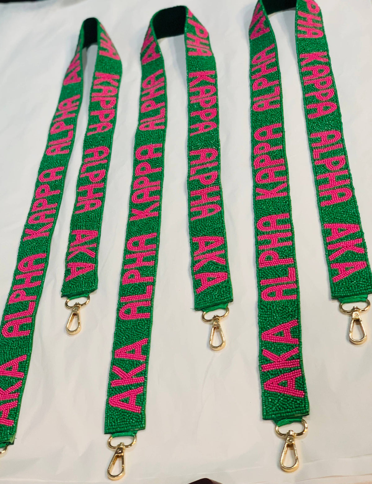 Green Alpha Kappa Alpha AKA Sorority Beaded Purse Strap
