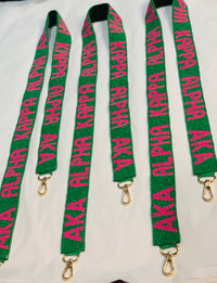Green Alpha Kappa Alpha AKA Sorority Beaded Purse Strap