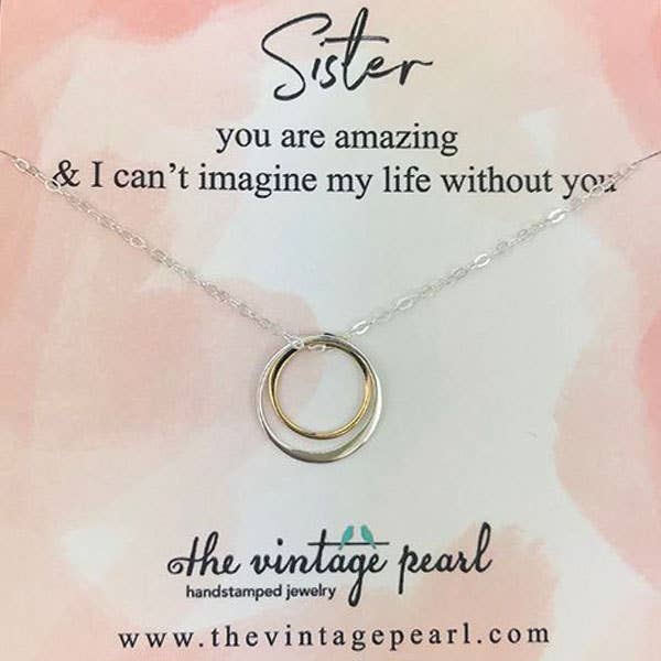 Sister Necklace (sterling silver & gold)
