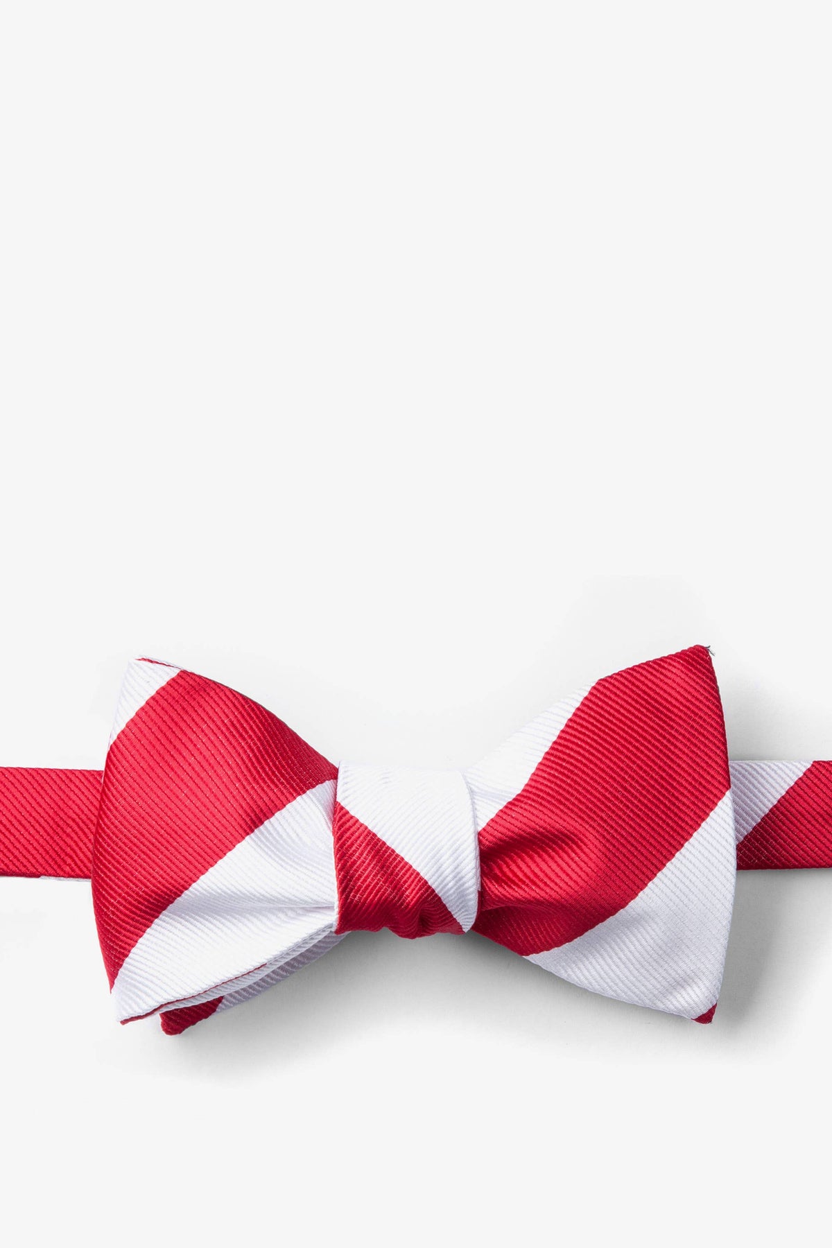 Red and White College Collegiate Stripe - School Colors: Self-Tie Bowtie
