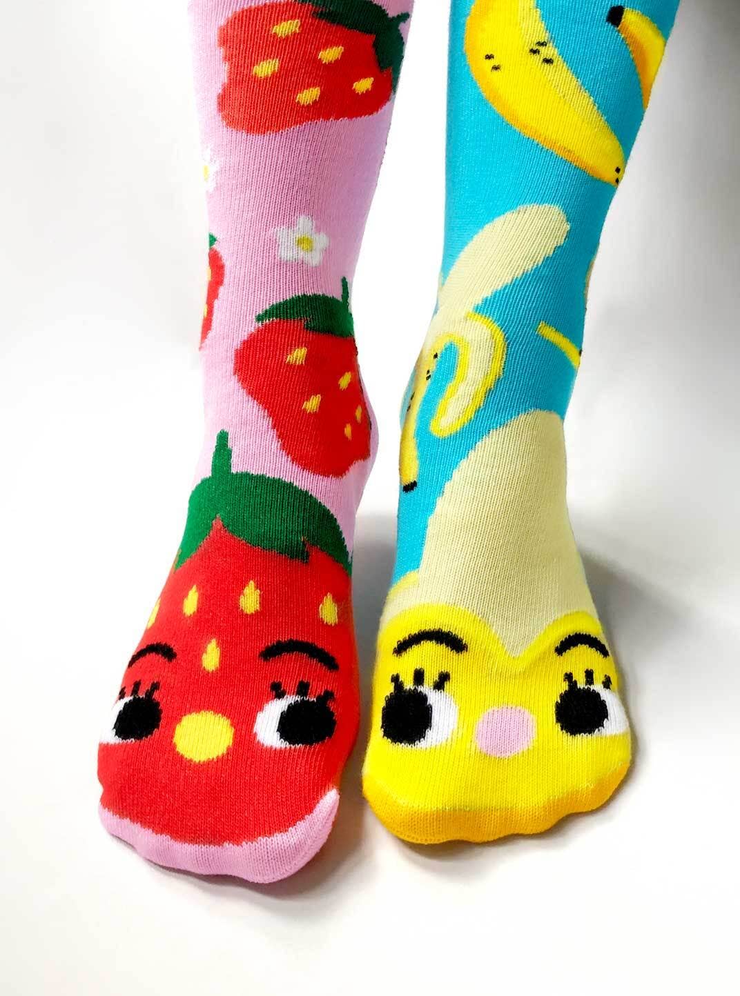 Strawberry & Banana | Adult Socks by Crowded Teeth