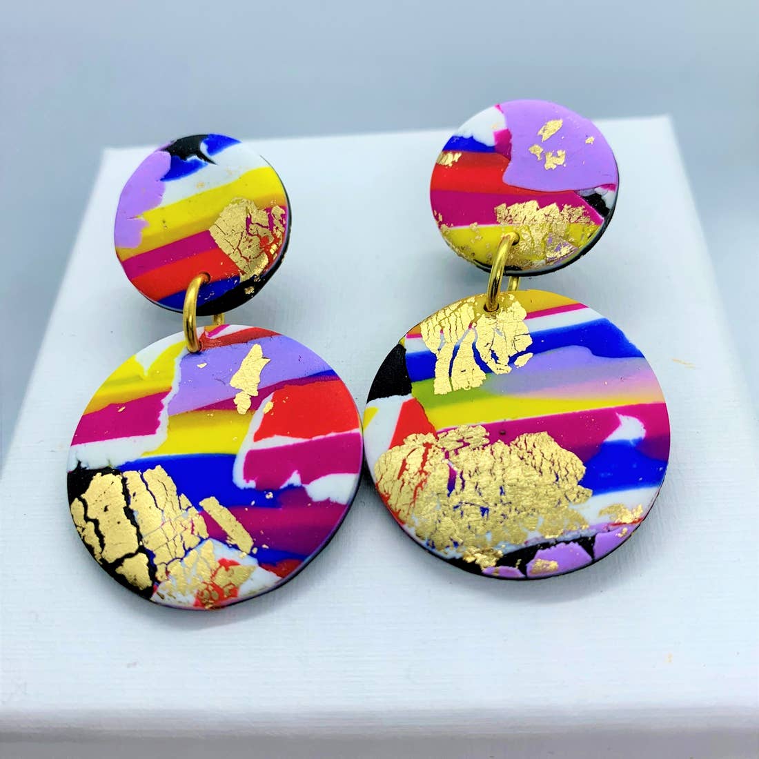 80s - Medium Polymer Clay Earrings