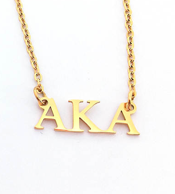Sorority Necklace: AKA or Delta Sigma Theta / Yellow Gold