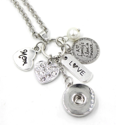 Snap Jewelry Necklace - w/ 18mm Snap Base - Mom-Mothers Day