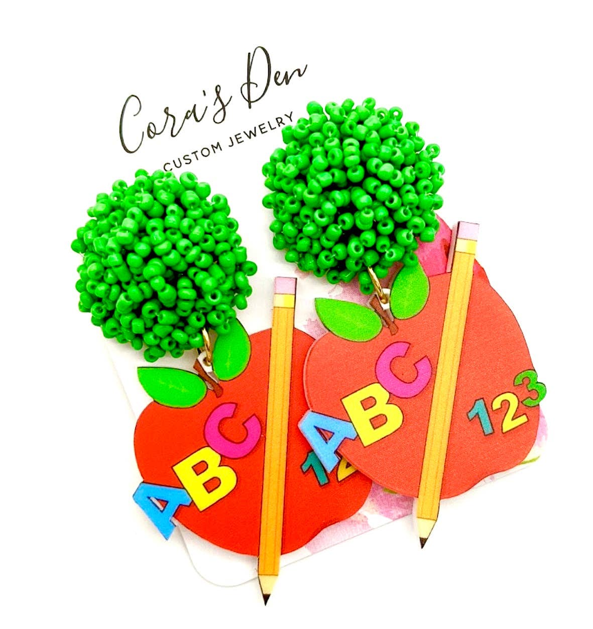 ABC School Apple Earrings