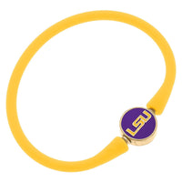 LSU Tigers Enamel Silicone Bali Bracelet: Yellow