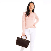 AVERY BAMBOO BAG | DARK BROWN