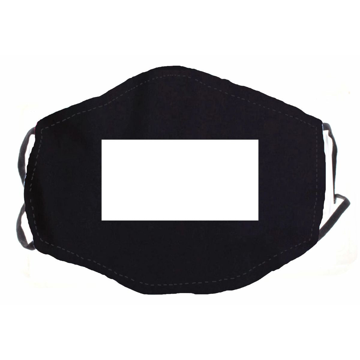 BLACK WITH CLEAR WINDOW FACE MASK, ADJUSTABLE ELASTIC EAR STRAPS