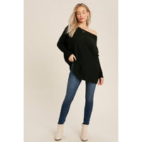 FLOWY BOATNECK DOLMAN TUNIC