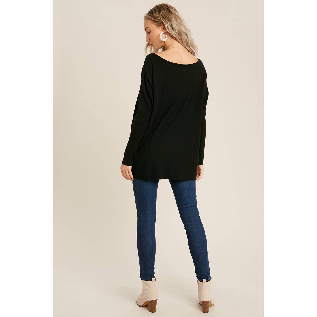 FLOWY BOATNECK DOLMAN TUNIC