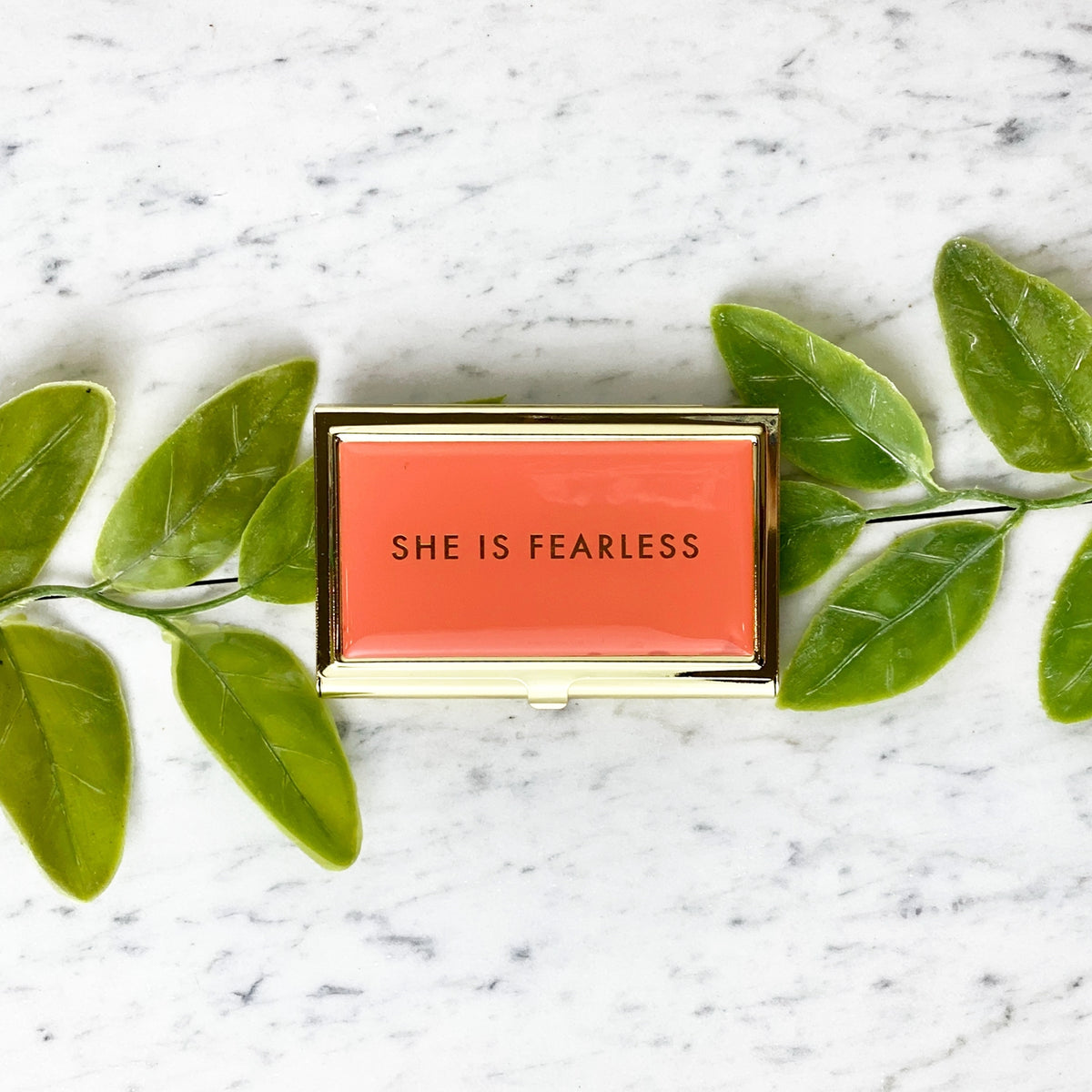 BUSINESS CARD HOLDER  "SHE IS FEARLESS"