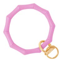 Bamboo Collection Bangle and Babe Bracelet Key Ring- Bright Pink