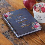 Best Teacher Ever Navy Large Wirebound Journal