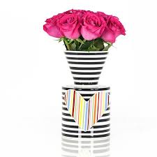 Happy Everything Black Stripe Vase